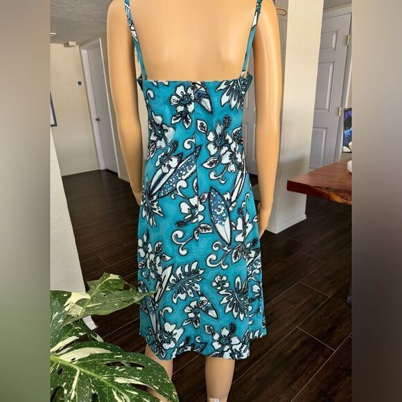 Hunza cotton beaded surfboard sundress in blue-black EUC SZ M - Picture 11 of 16